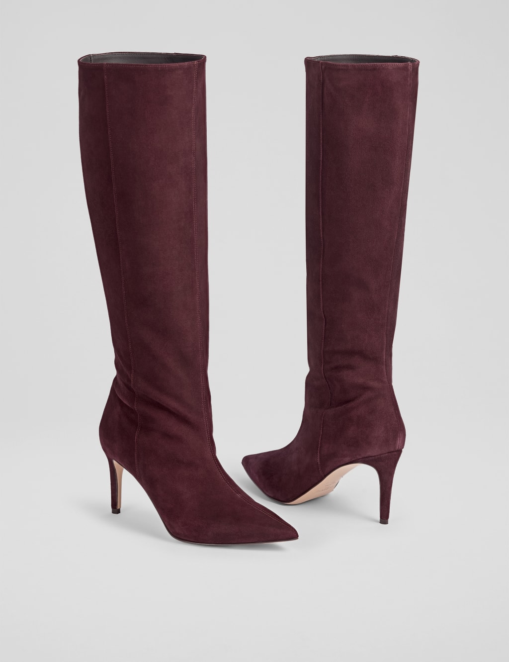 Suede Stiletto Heel Pointed Knee High Boots 3 of 4