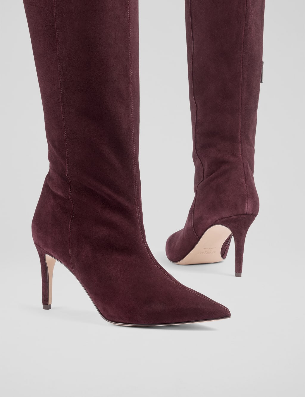 Suede Stiletto Heel Pointed Knee High Boots LK BENNETT M S
