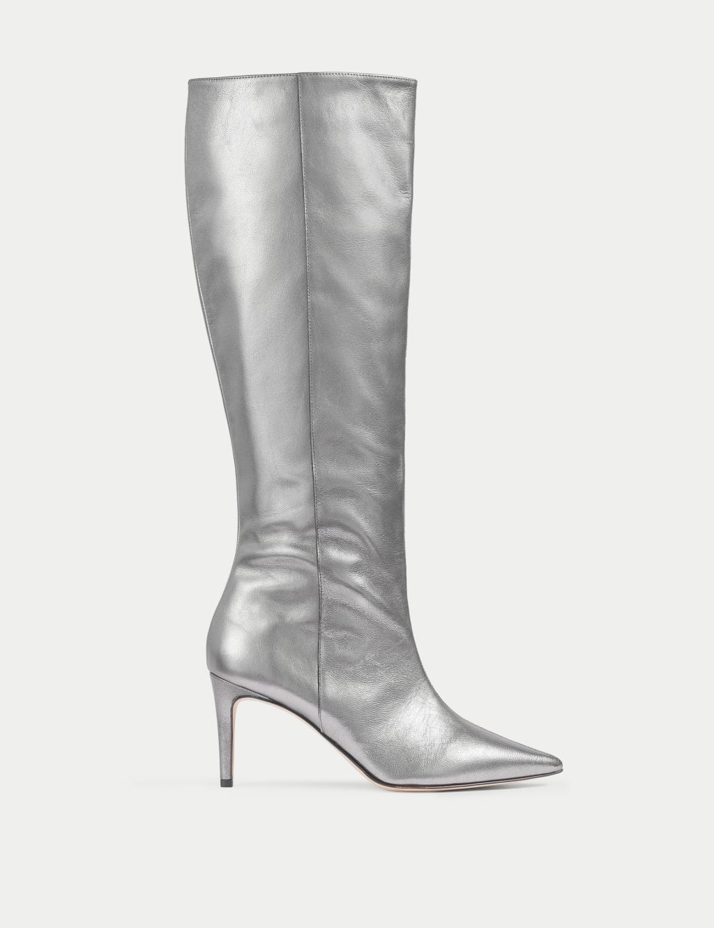 Leather Metallic Stiletto Heel Knee High Boots LK BENNETT M S