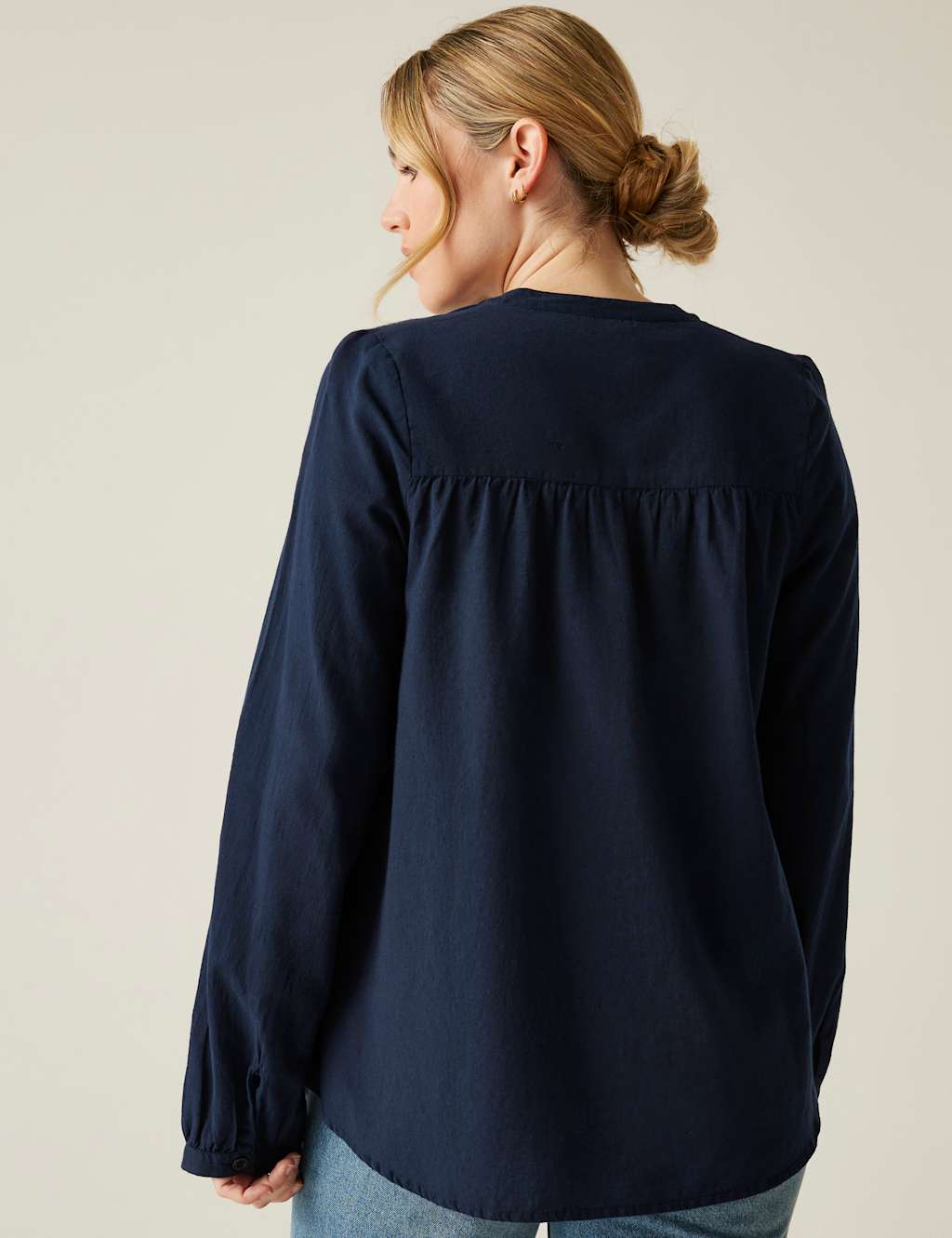 Natine Cotton Rich Blouse with Linen 3 of 6