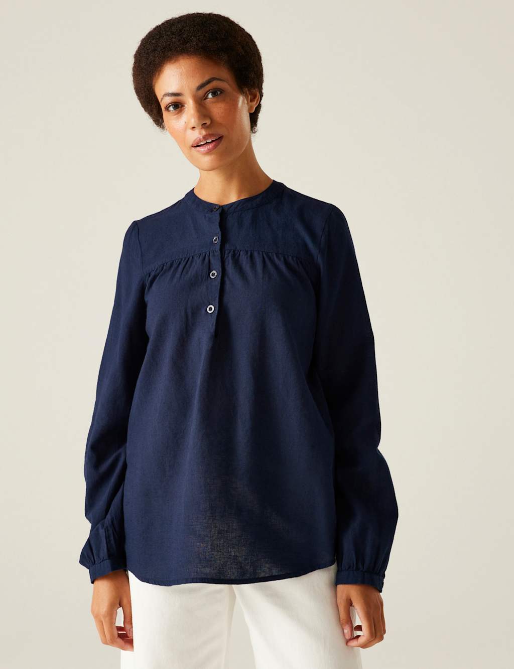 Natine Cotton Rich Blouse with Linen 5 of 6
