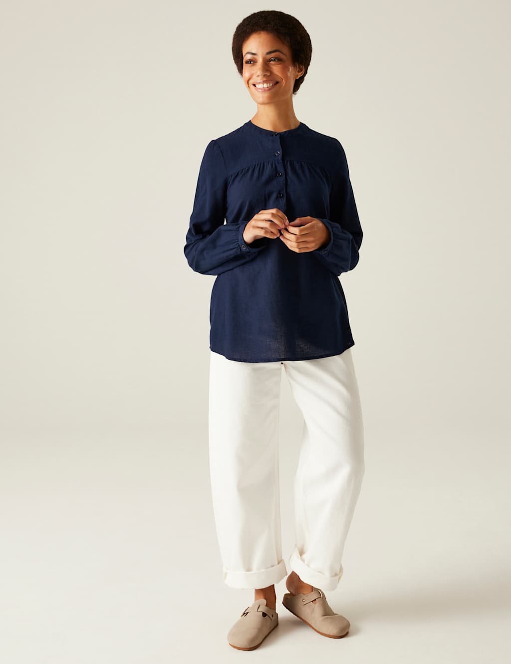 Natine Cotton Rich Blouse with Linen 6 of 6