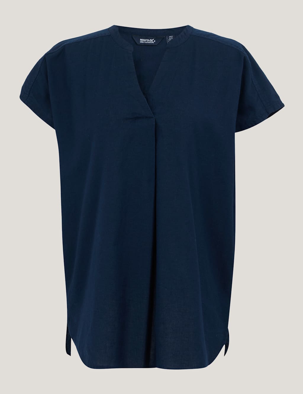 Rianne Cotton Rich V-Neck Blouse with Linen 2 of 7