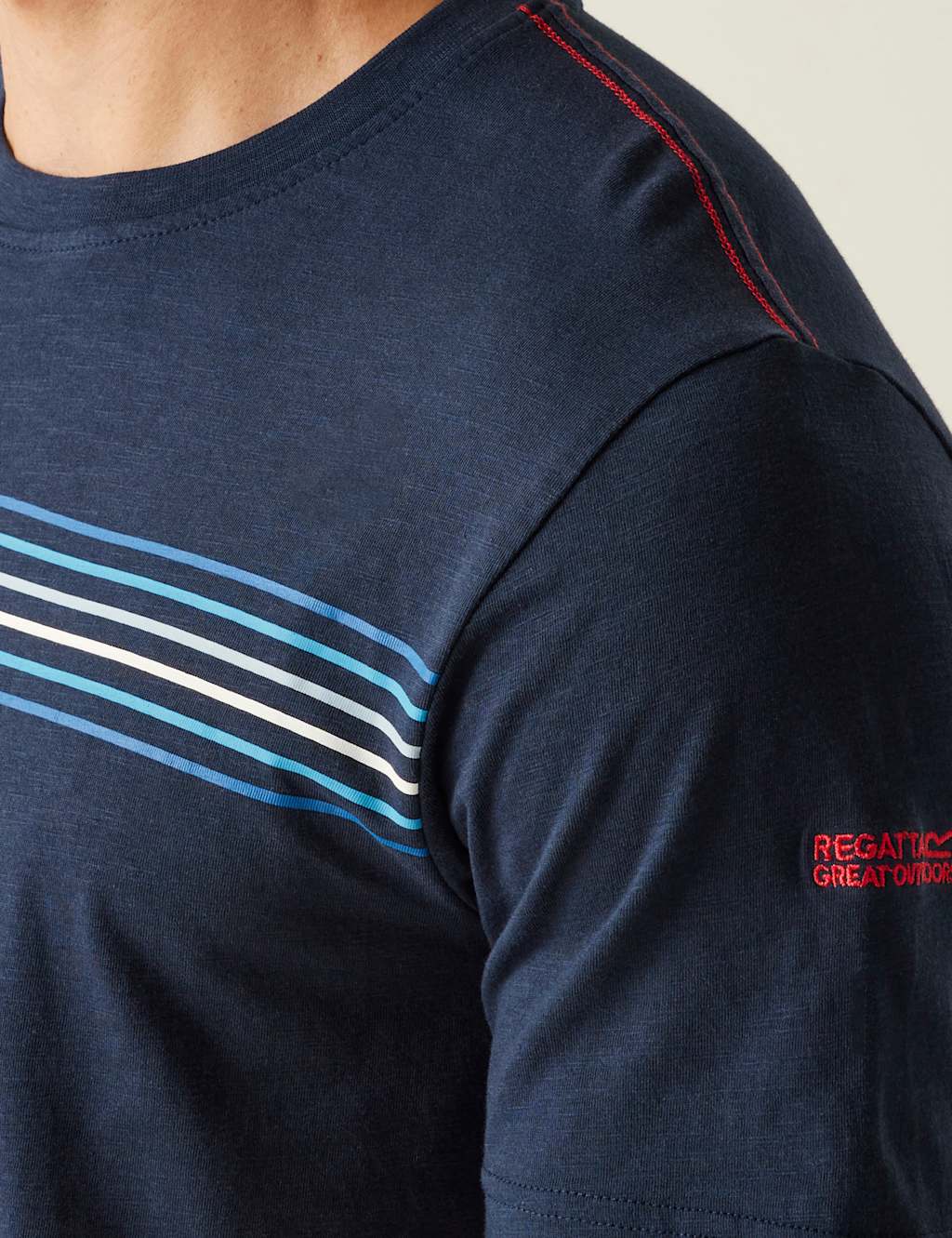 Ravia Pure Cotton Chest Stripe T-Shirt 5 of 7