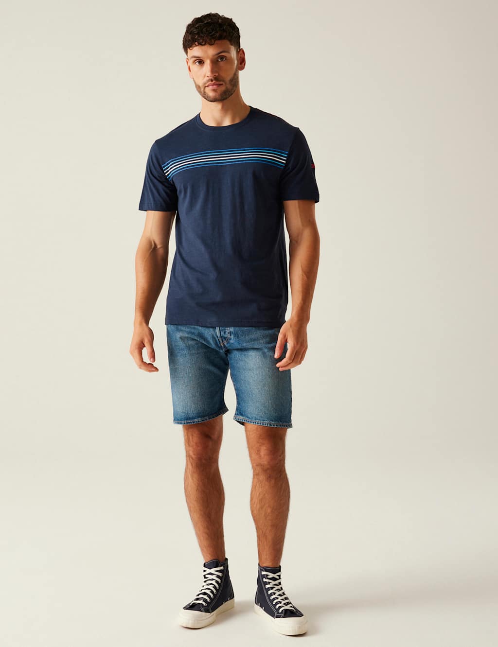 Ravia Pure Cotton Chest Stripe T-Shirt 6 of 7