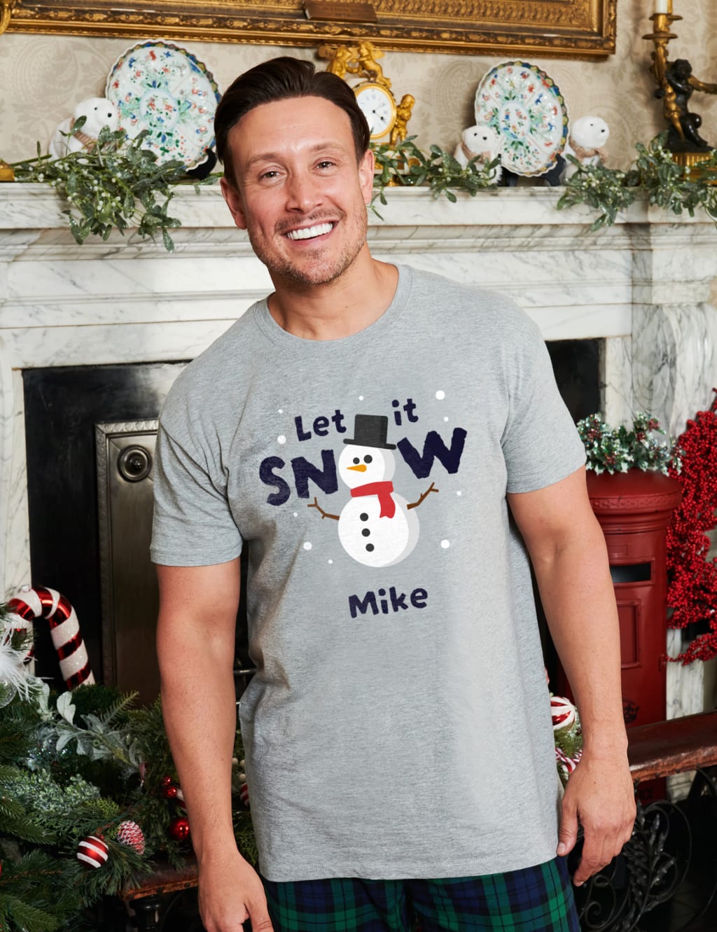 M&s mens christmas pyjamas top