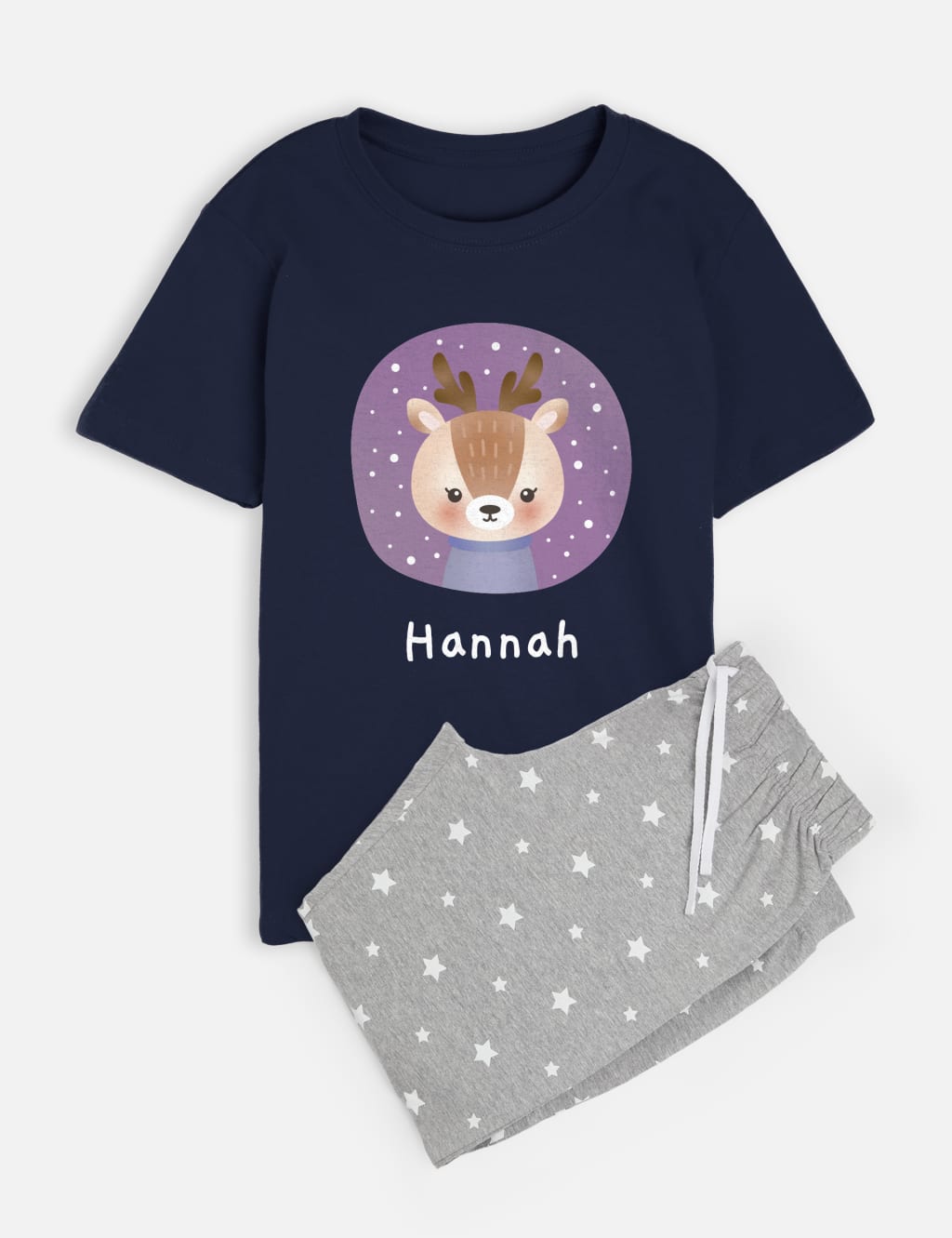 Personalised Kids Reindeer Family Pyjamas 1 of 3
