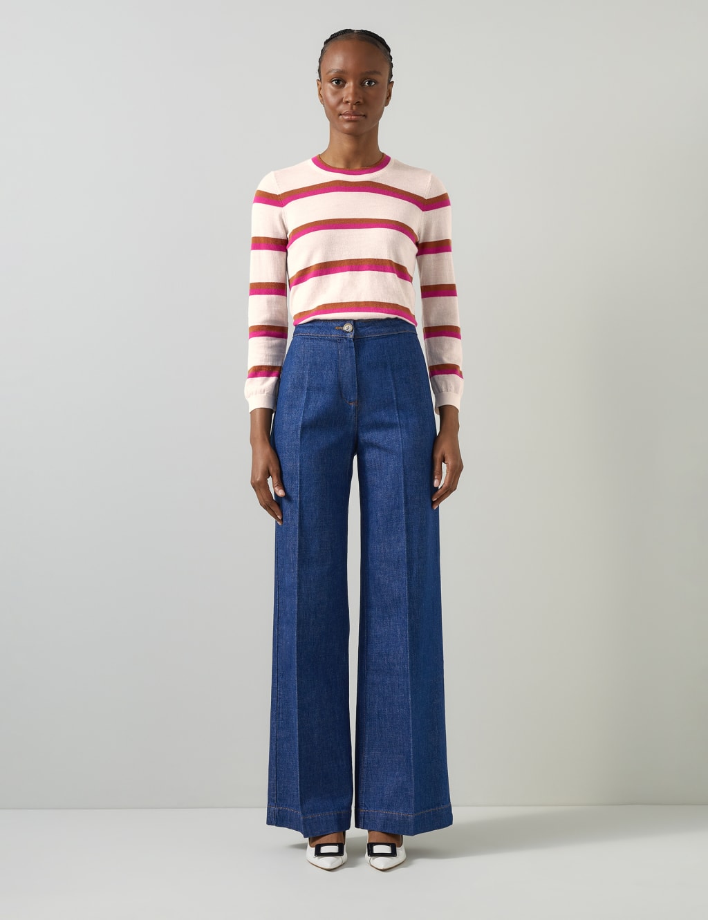 Ashley Pink Multi Cashmere Stripe Top 3 of 4