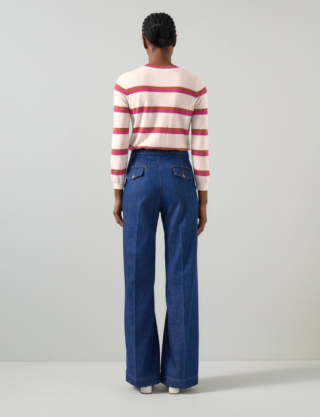 Ashley Pink Multi Cashmere Stripe Top 4 of 4