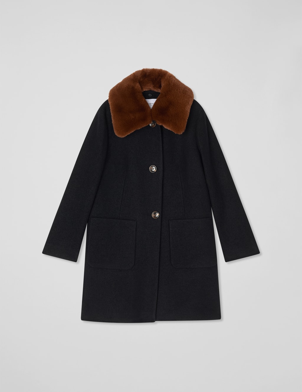 Kate spade faux fur collar velvet trim coat cheap