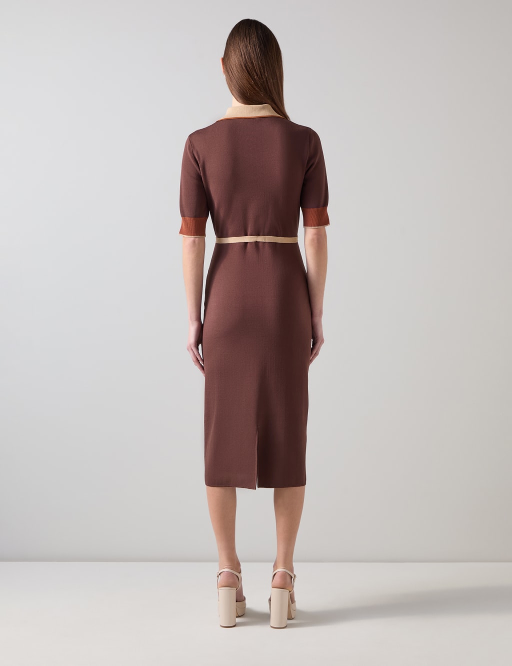 Rosey Chocolate Chain Belt Knit Dress 3 of 4