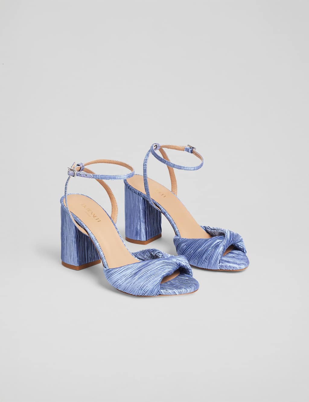 Fabric Ankle Strap Block Heel Sandals 2 of 4
