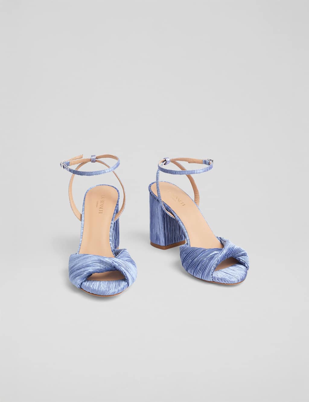 Fabric Ankle Strap Block Heel Sandals 3 of 4