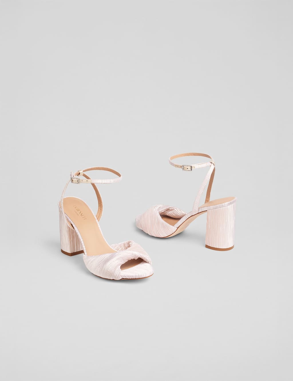 Fabric Ankle Strap Block Heel Sandals 3 of 3