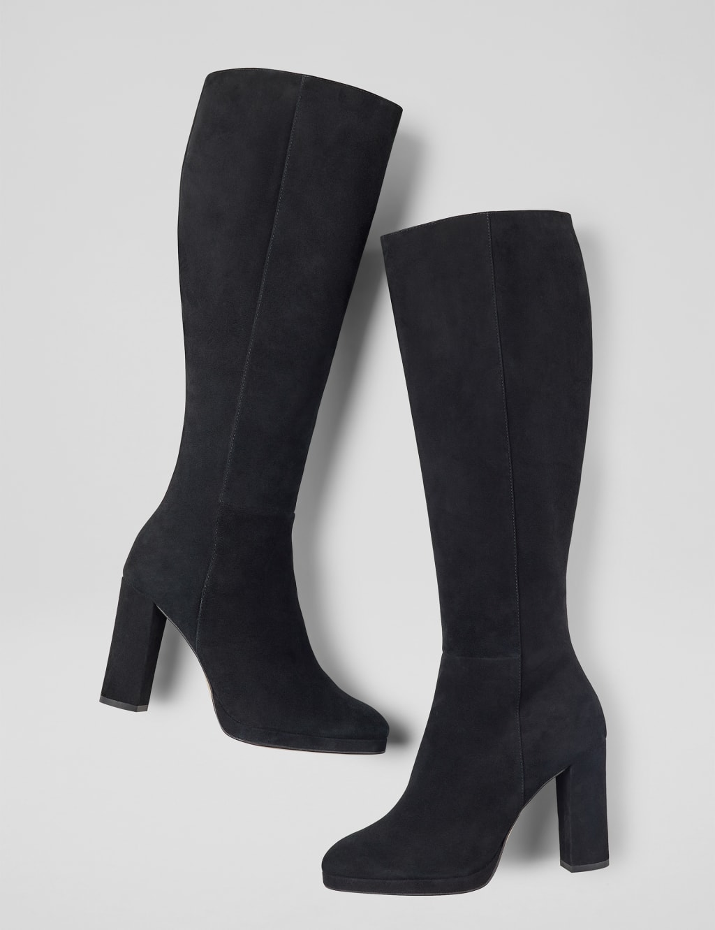 Suede Platform Knee High Boots 2 of 4