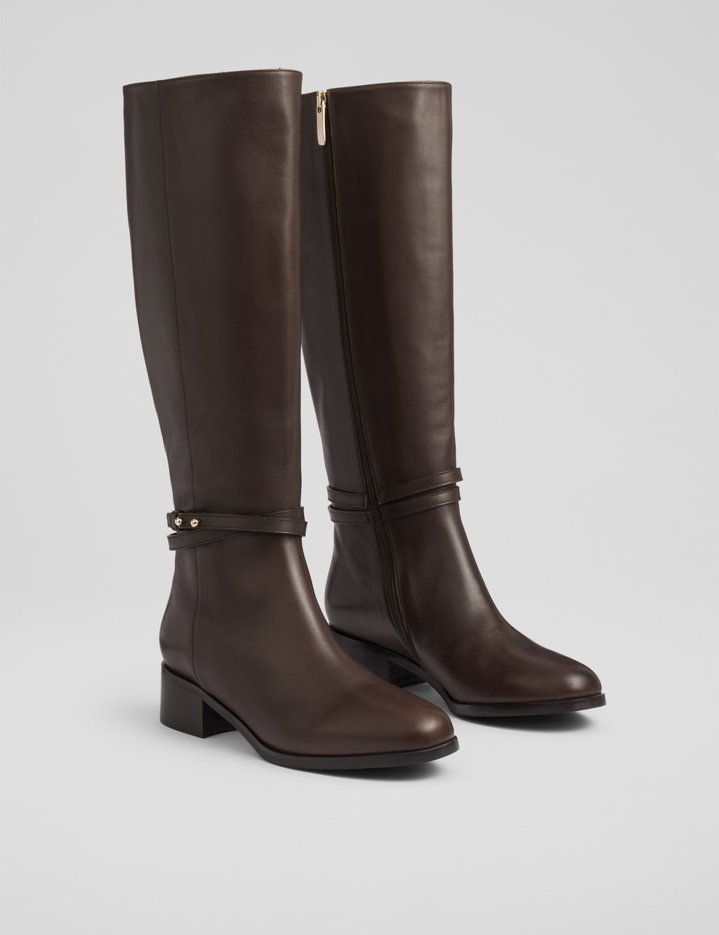Leather Block Heel Riding Boots 4 of 4