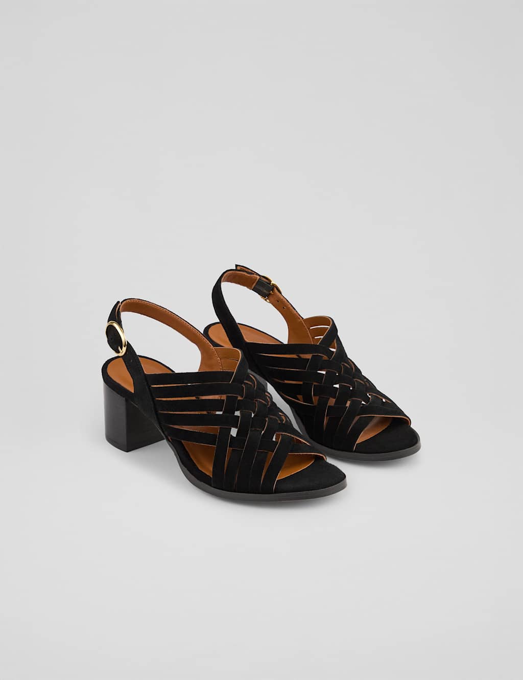 Suede Woven Block Heel Slingback Sandals 2 of 4