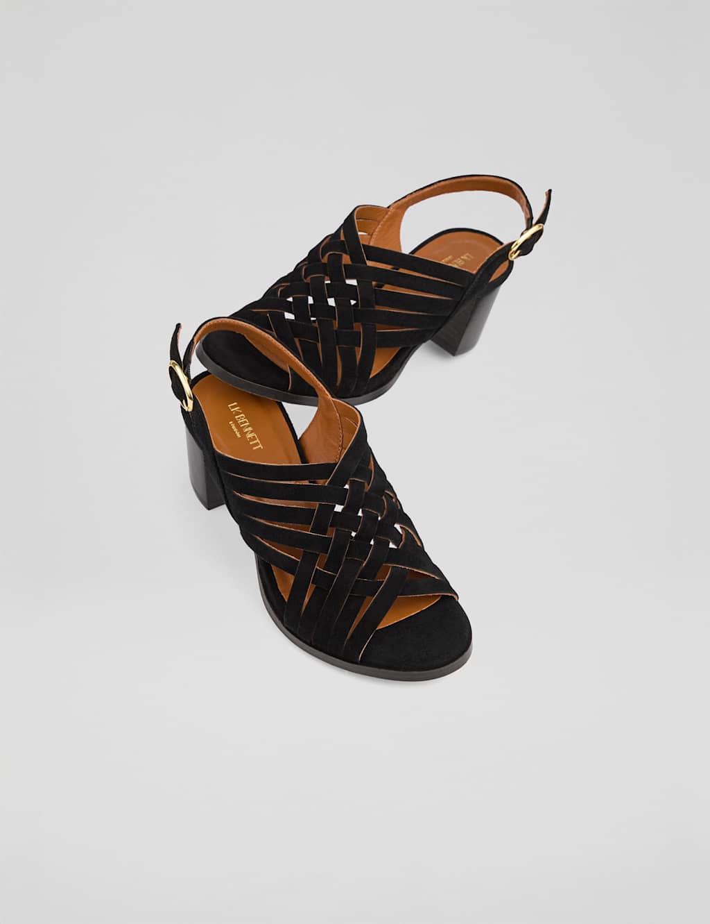 Suede Woven Block Heel Slingback Sandals 3 of 4