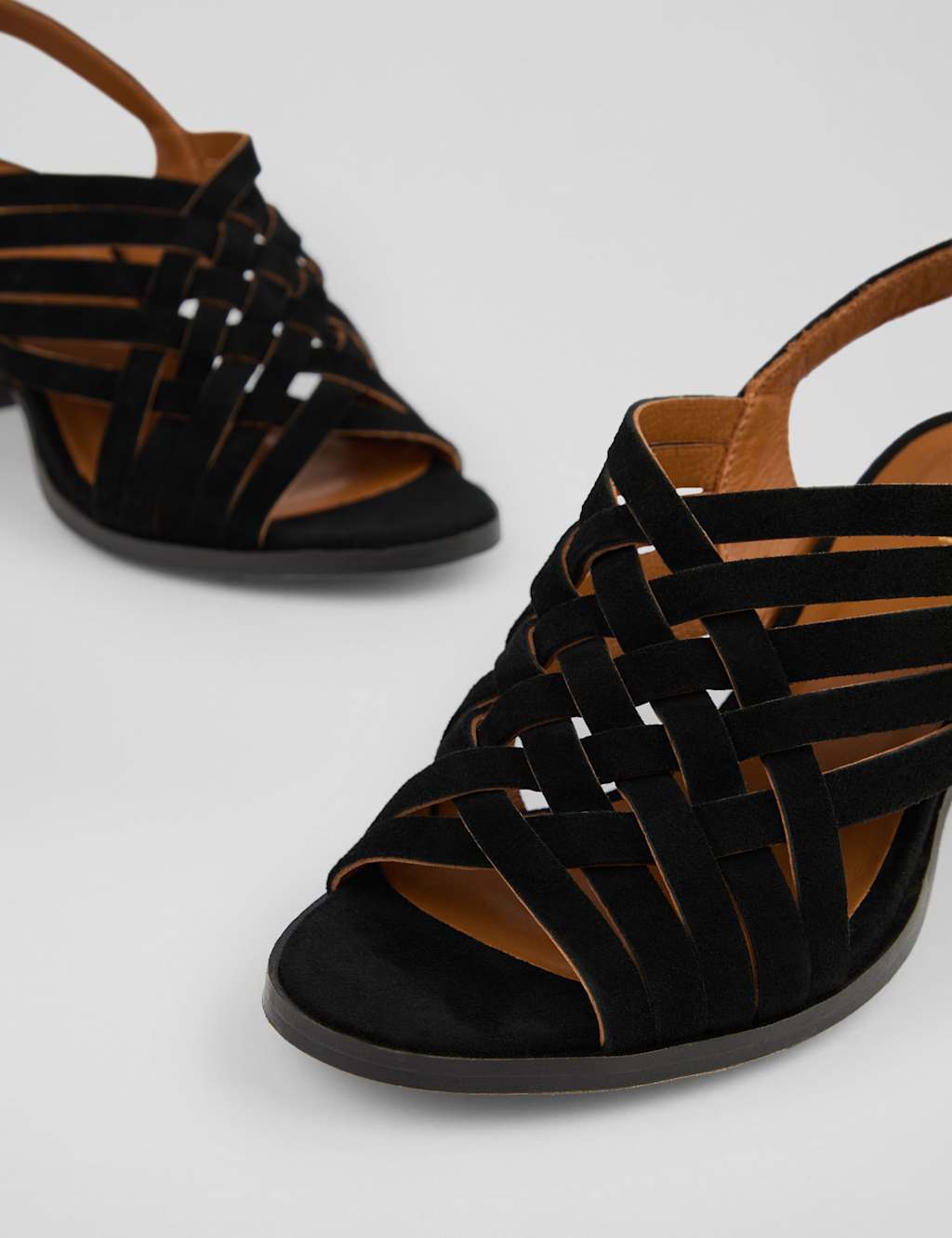 Suede Woven Block Heel Slingback Sandals 4 of 4