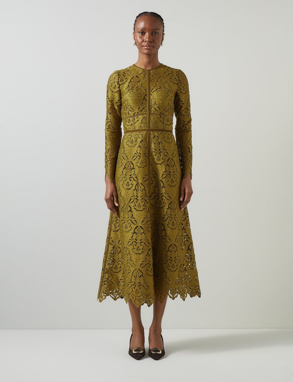 M&s green velvet dress online
