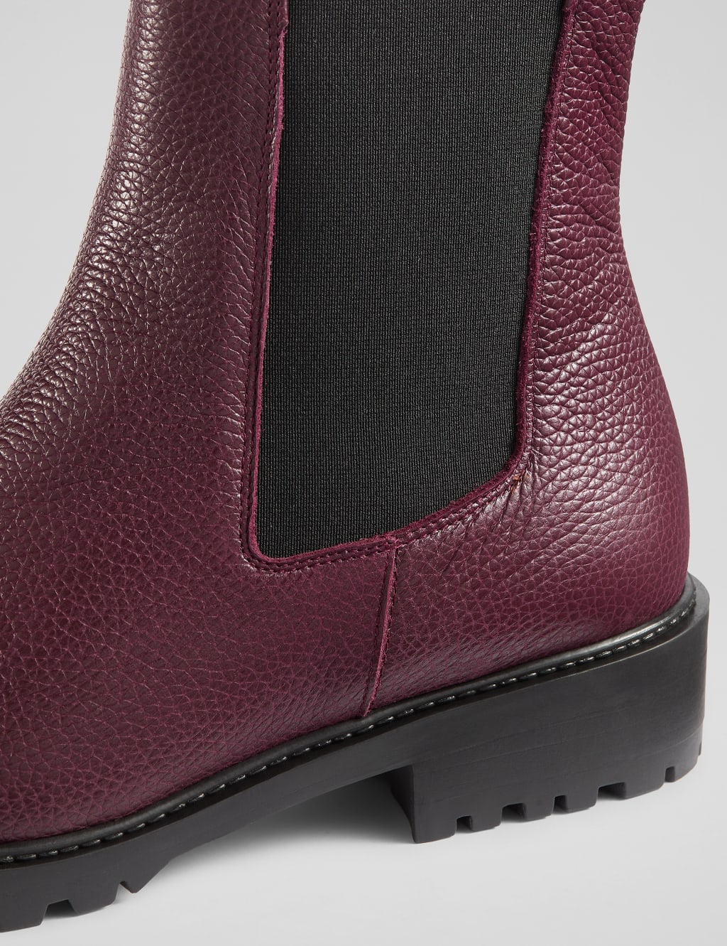 Leather Chelsea Cleated Low Heel Ankle Boots 4 of 4