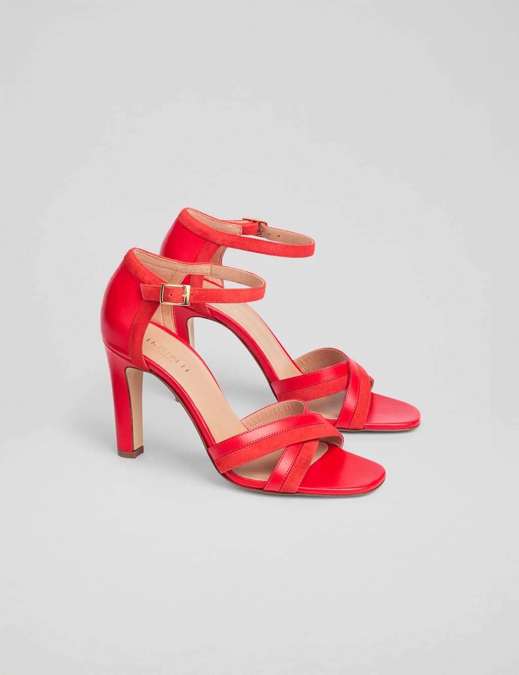 Leather Ankle Strap Stiletto Heel Sandals 2 of 4