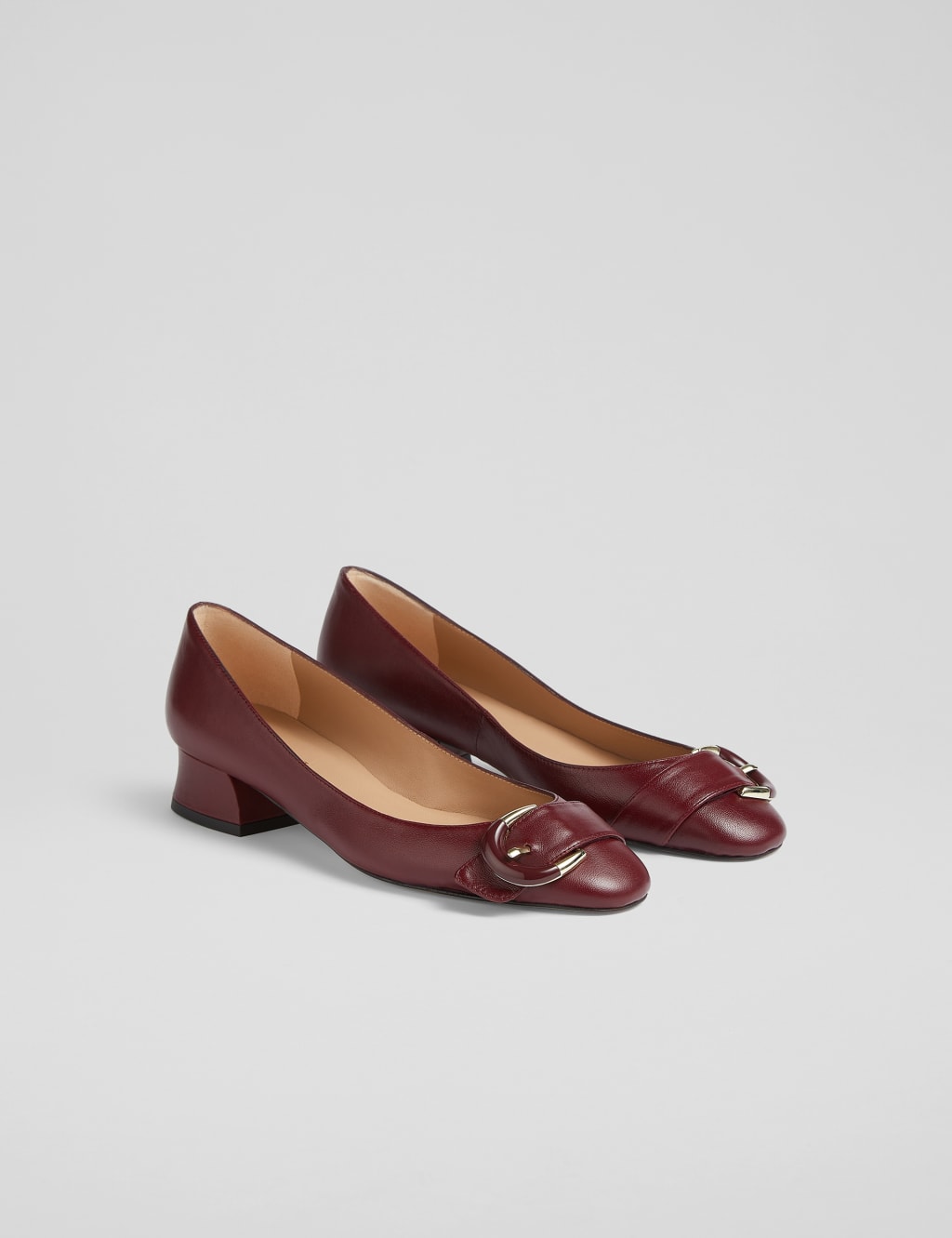 Leather Buckle Block Heel Pumps 2 of 4