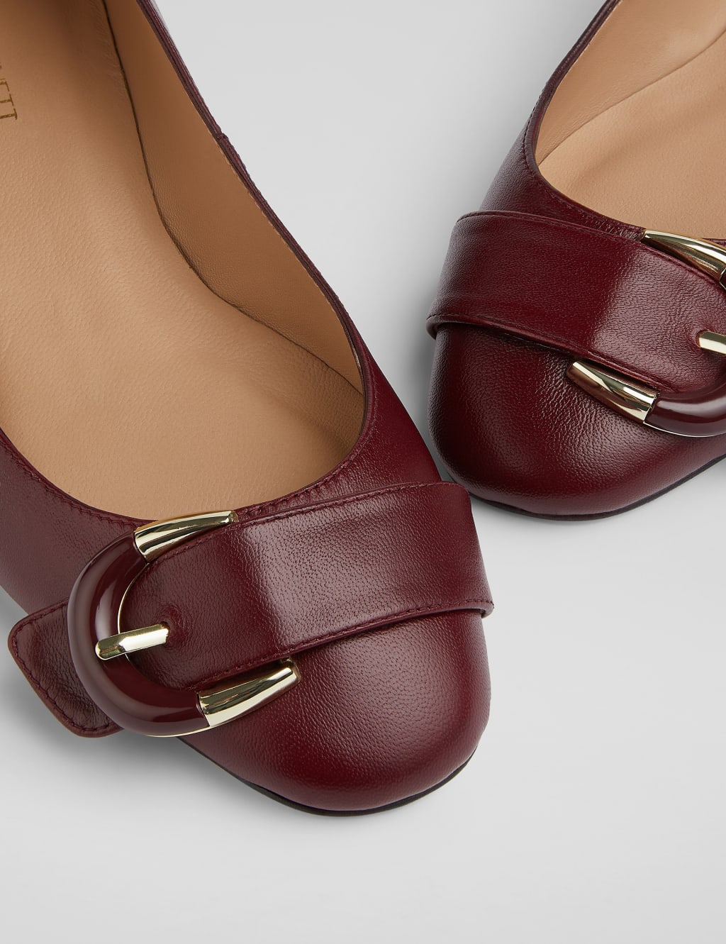 Leather Buckle Block Heel Pumps 3 of 4