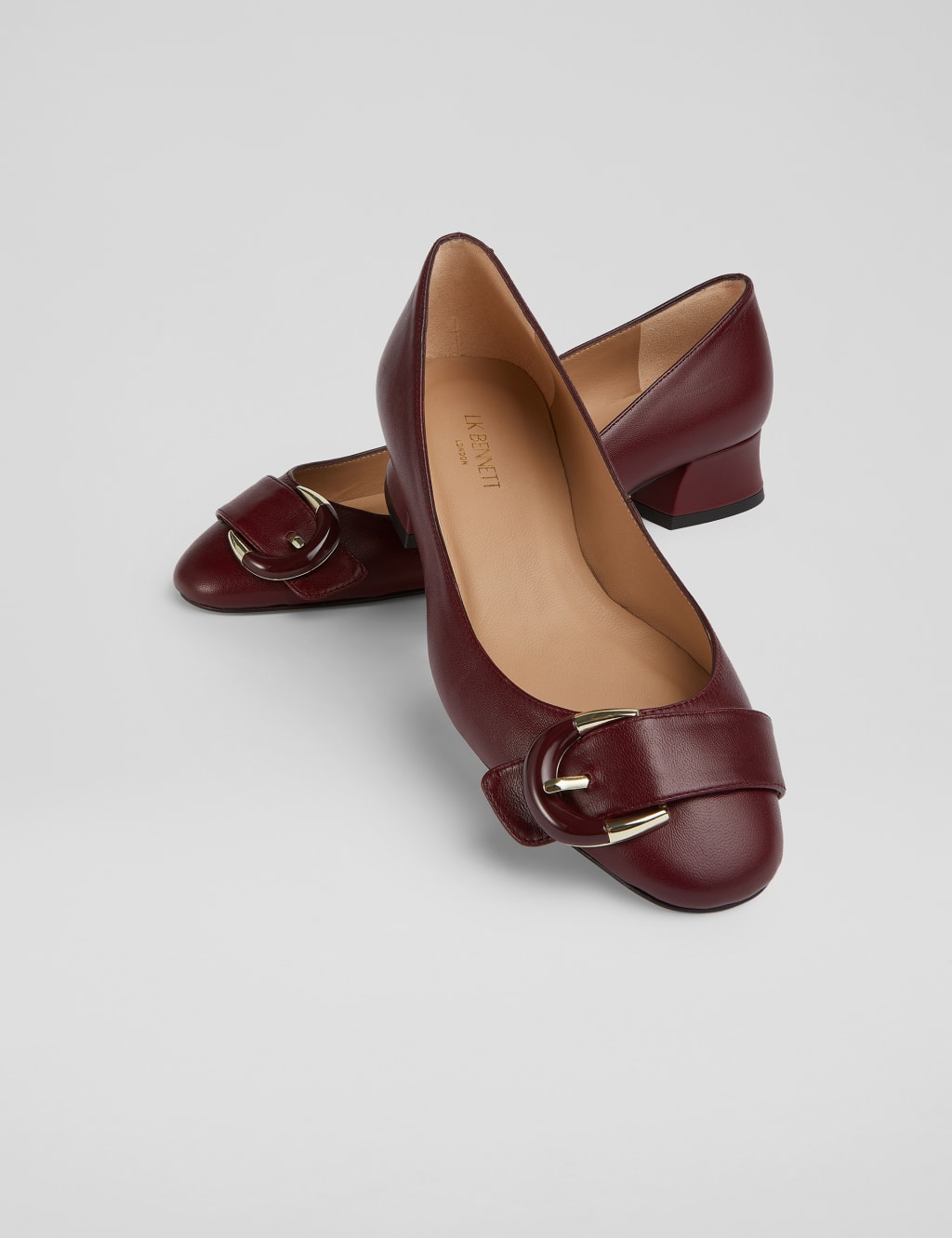 Leather Buckle Block Heel Pumps 4 of 4
