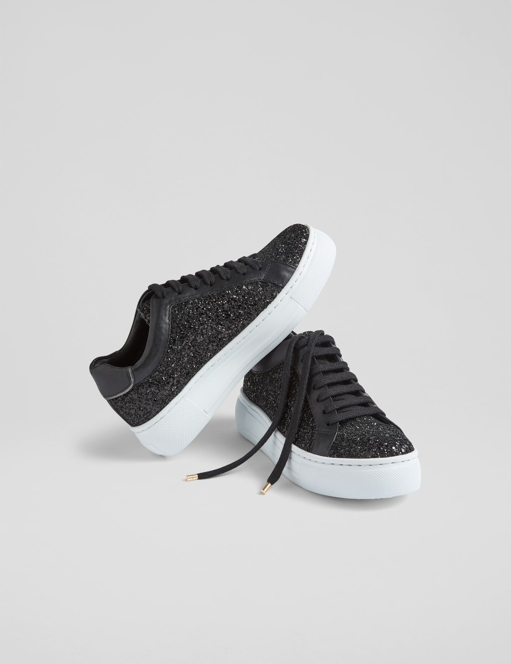 Platform glitter trainers hot sale
