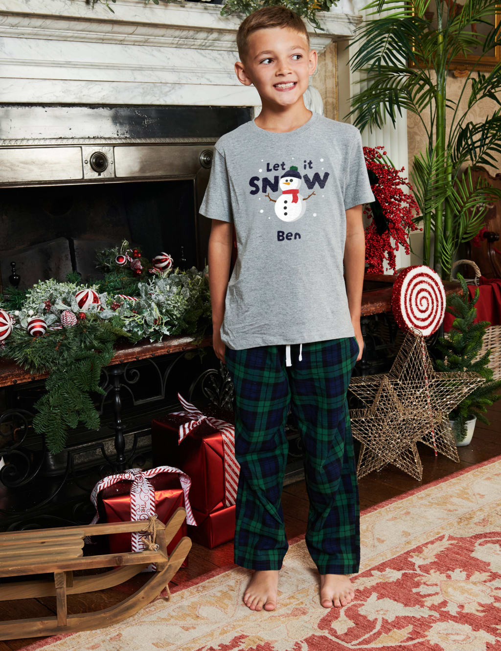 Personalised Kids Snowman Family Pyjamas 3 of 4