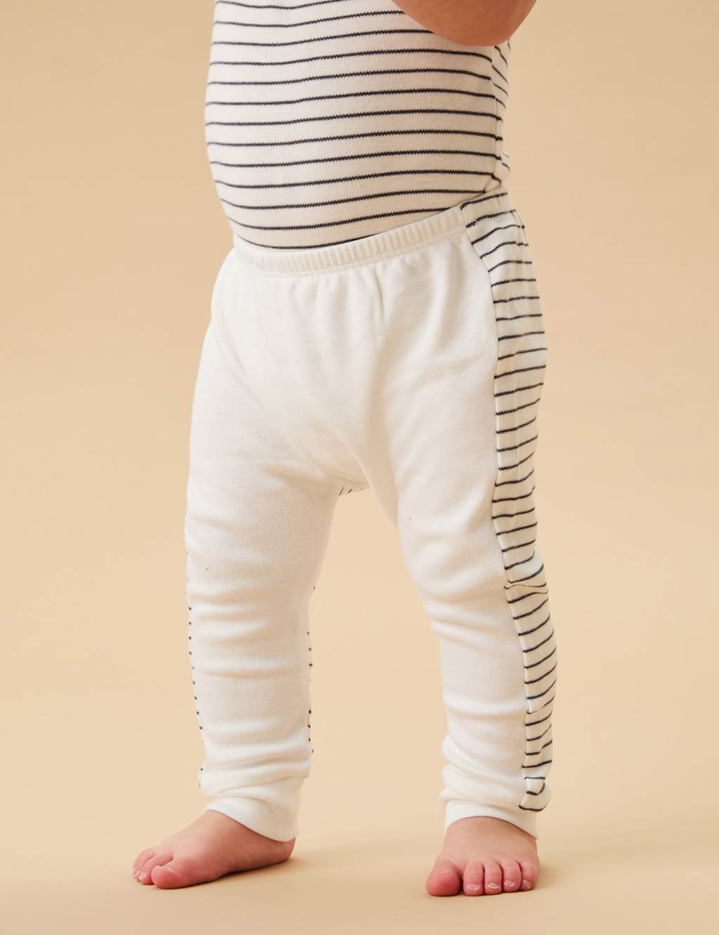 Cotton Blend Striped Joggers (0-4 Yrs) 3 of 4