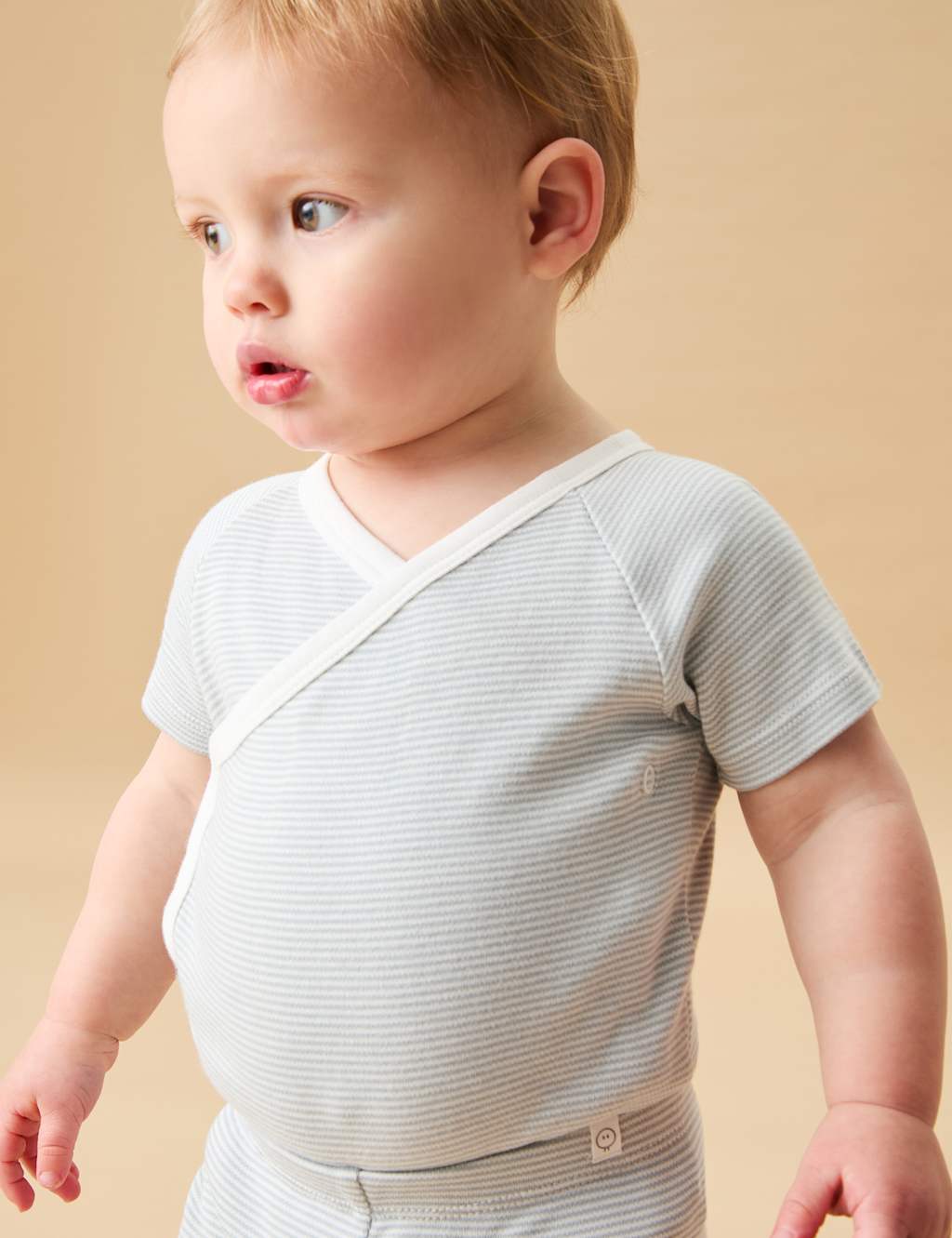 Cotton Blend Striped Wrap Bodysuit (7lbs-18 Mths) 3 of 4