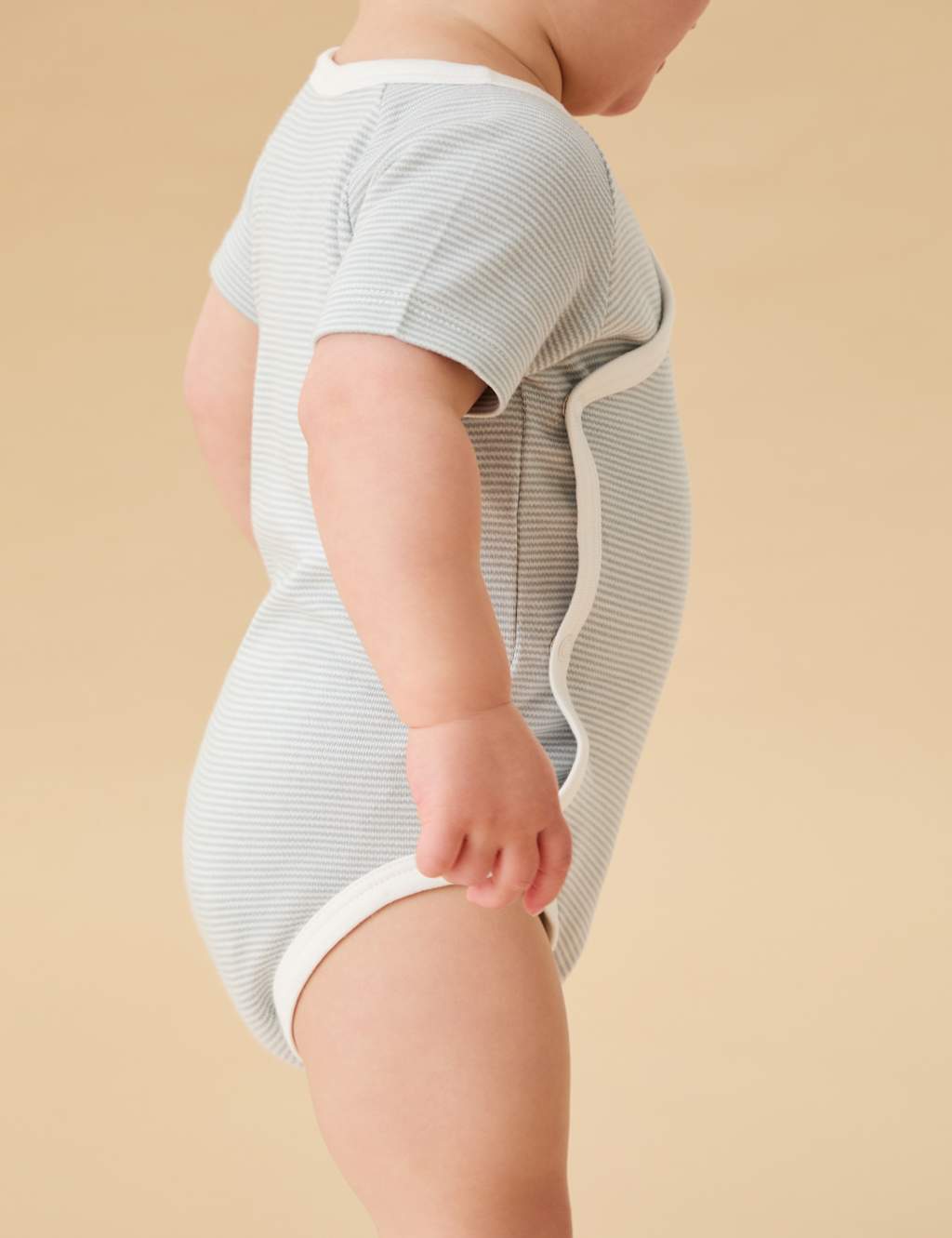 Cotton Blend Striped Wrap Bodysuit (7lbs-18 Mths) 4 of 4