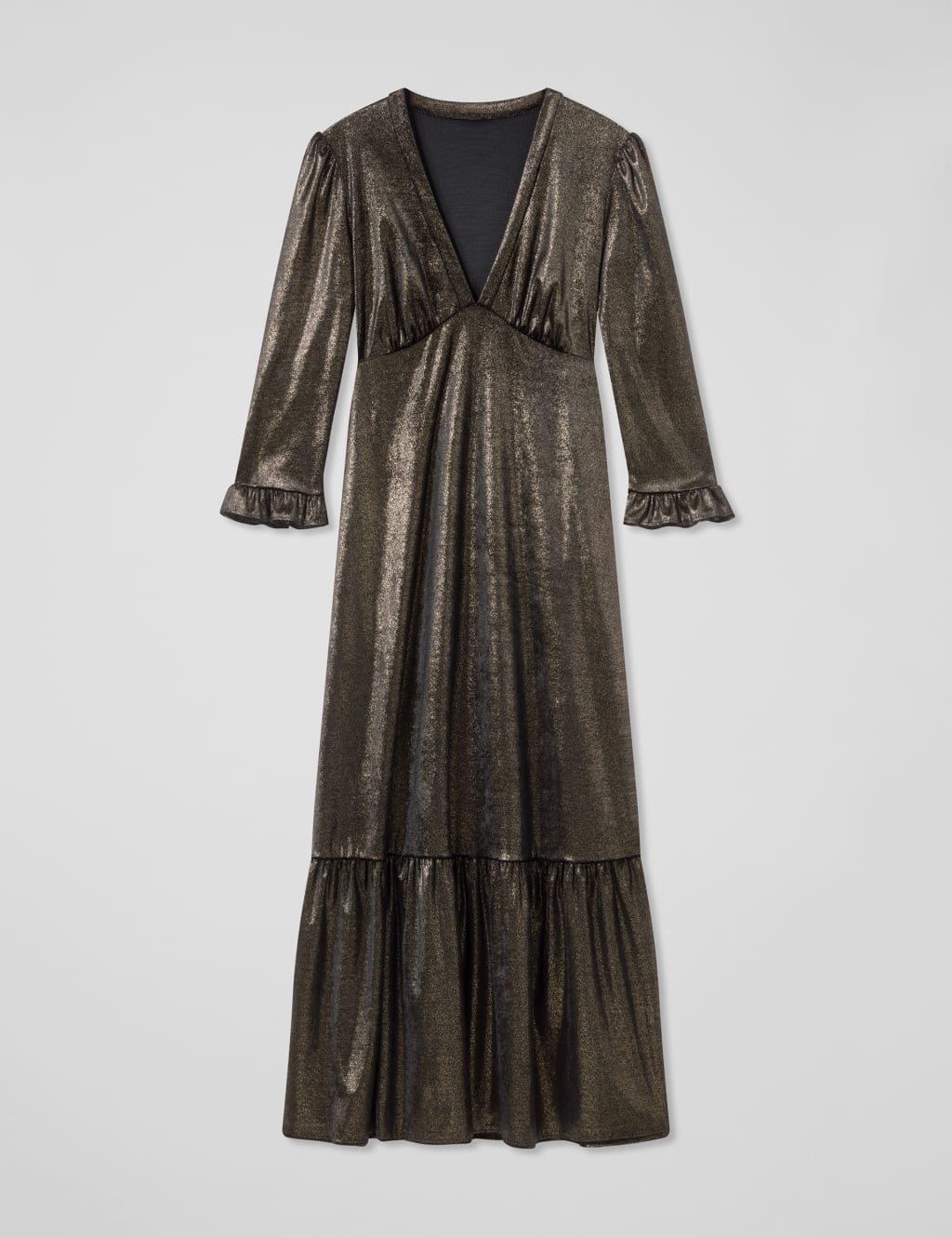 V-Neck Frill Sleeve Maxi Dress 2 of 4