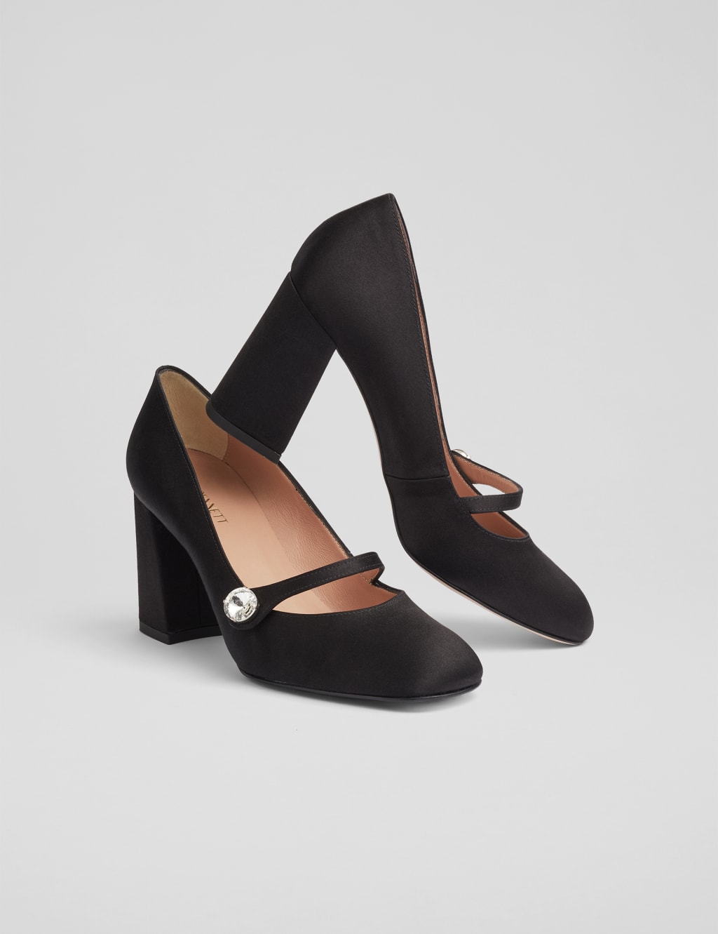 Embellished Block Heel Court Shoes 3 of 5