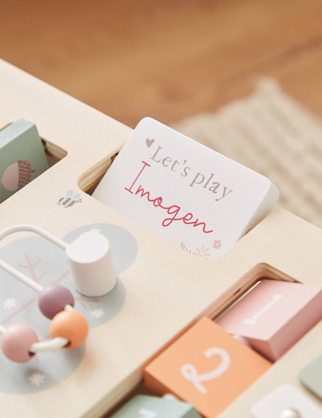 Personalised Pink Wooden Children's Activity Table 4 of 5
