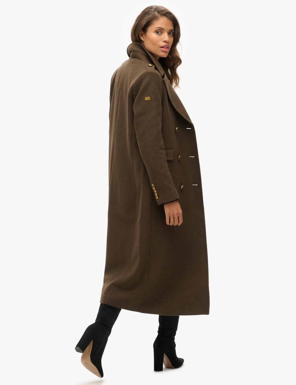 Pure Wool Double Breasted Longline Coat