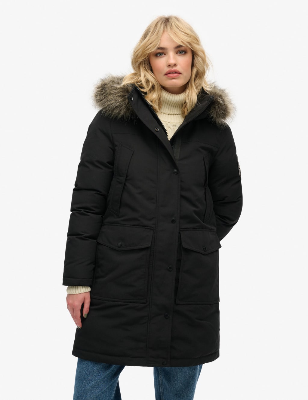 Hooded Relaxed Longline Parka Coat 4 of 7