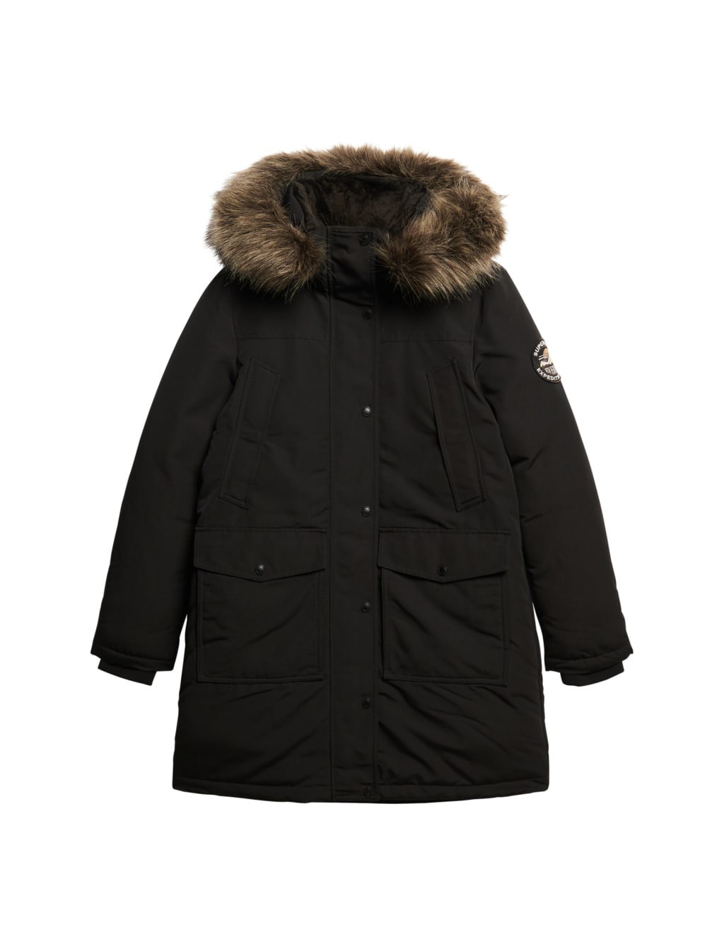 Hooded Relaxed Longline Parka Coat 2 of 7