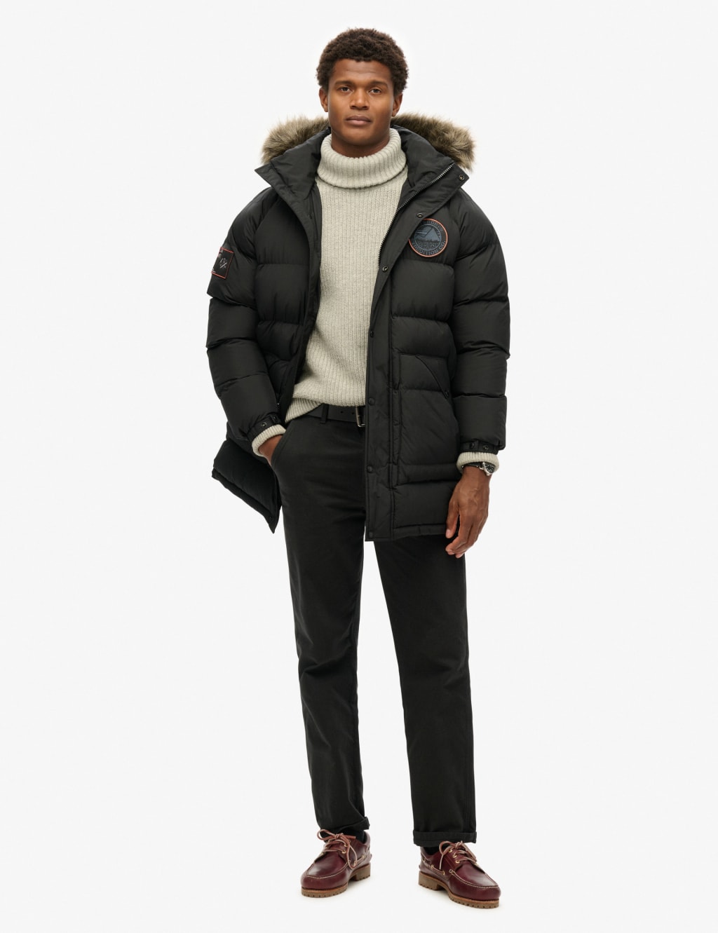 Padded Hooded Longline Parka Jacket 3 of 7
