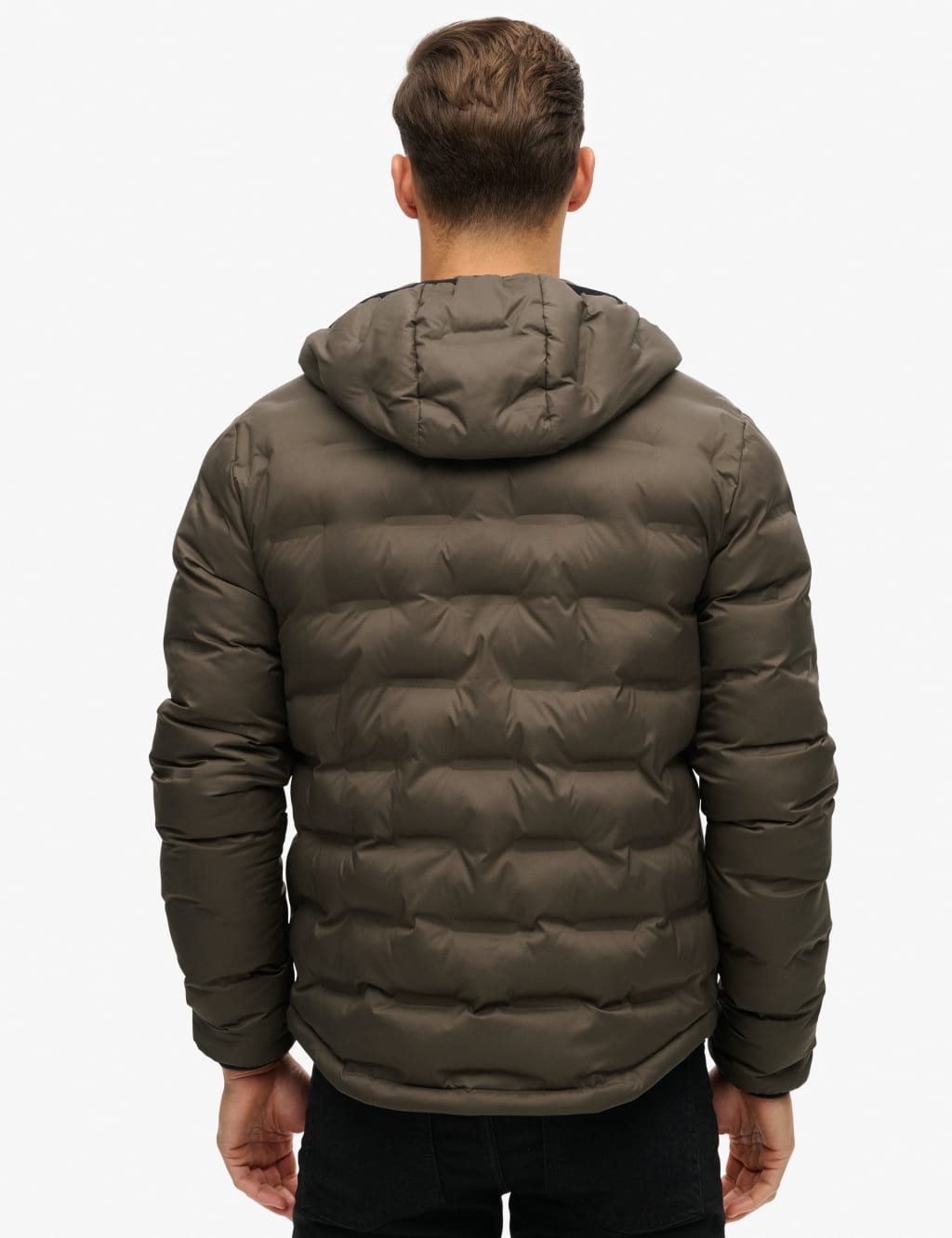 Hooded Quilted Puffer Jacket Superdry M S