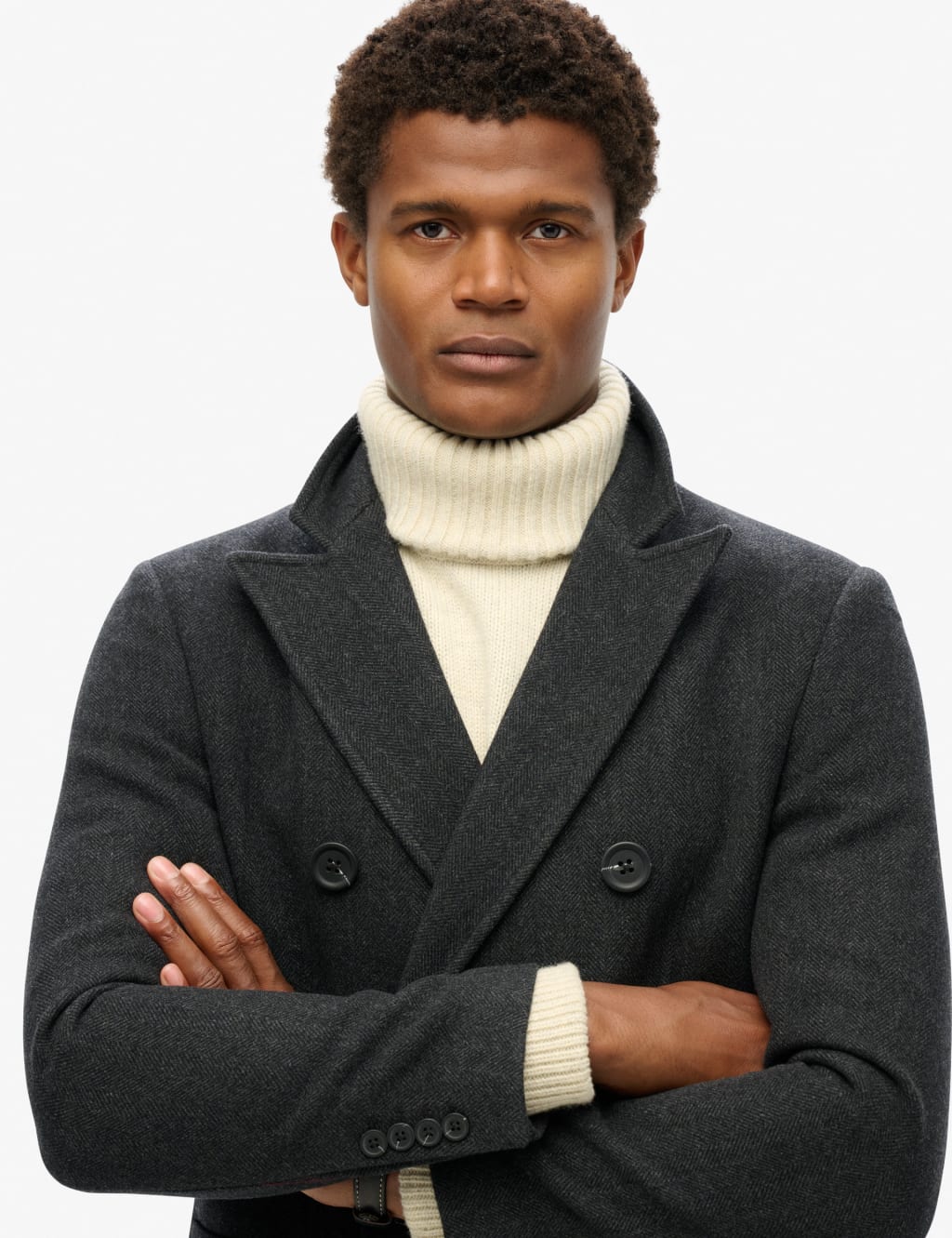 Herringbone Double Breasted Coat 6 of 7
