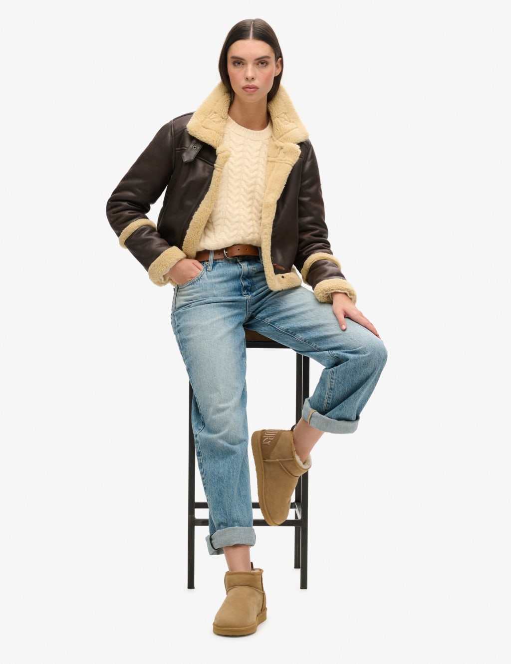 Suede Faux Fur Lined Ankle Boots