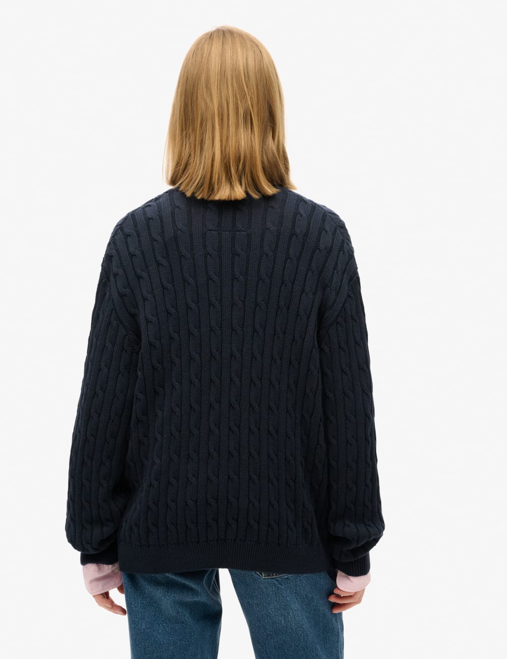 Pure Cotton Cable Knit V-Neck Jumper 4 of 5