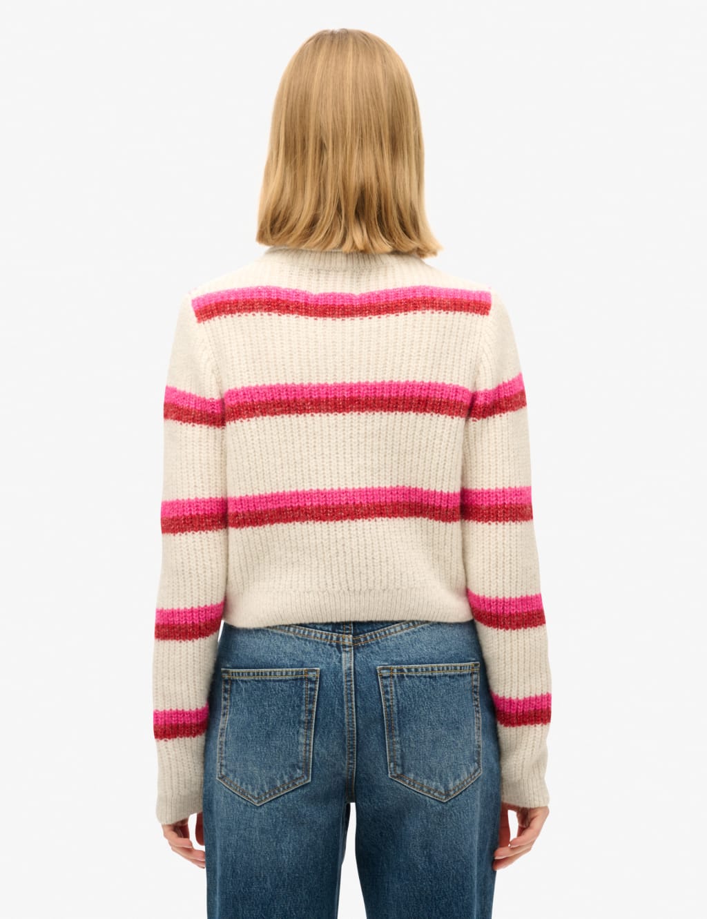 Multi Stripe Knitted Roll Neck Jumper | Karen Millen
