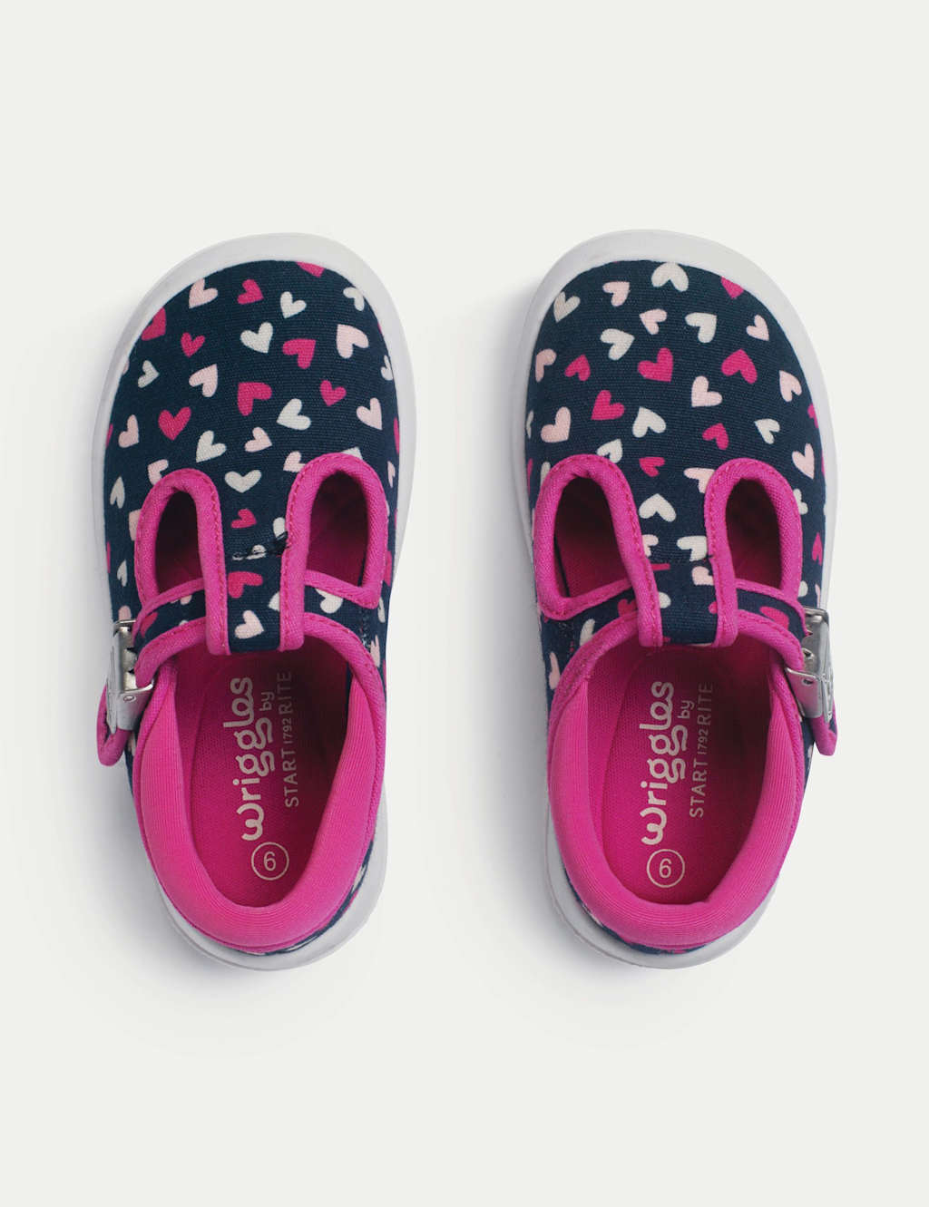 Kids' Canvas Heart T Bar Shoes (3 Small - 7 Small) 2 of 6