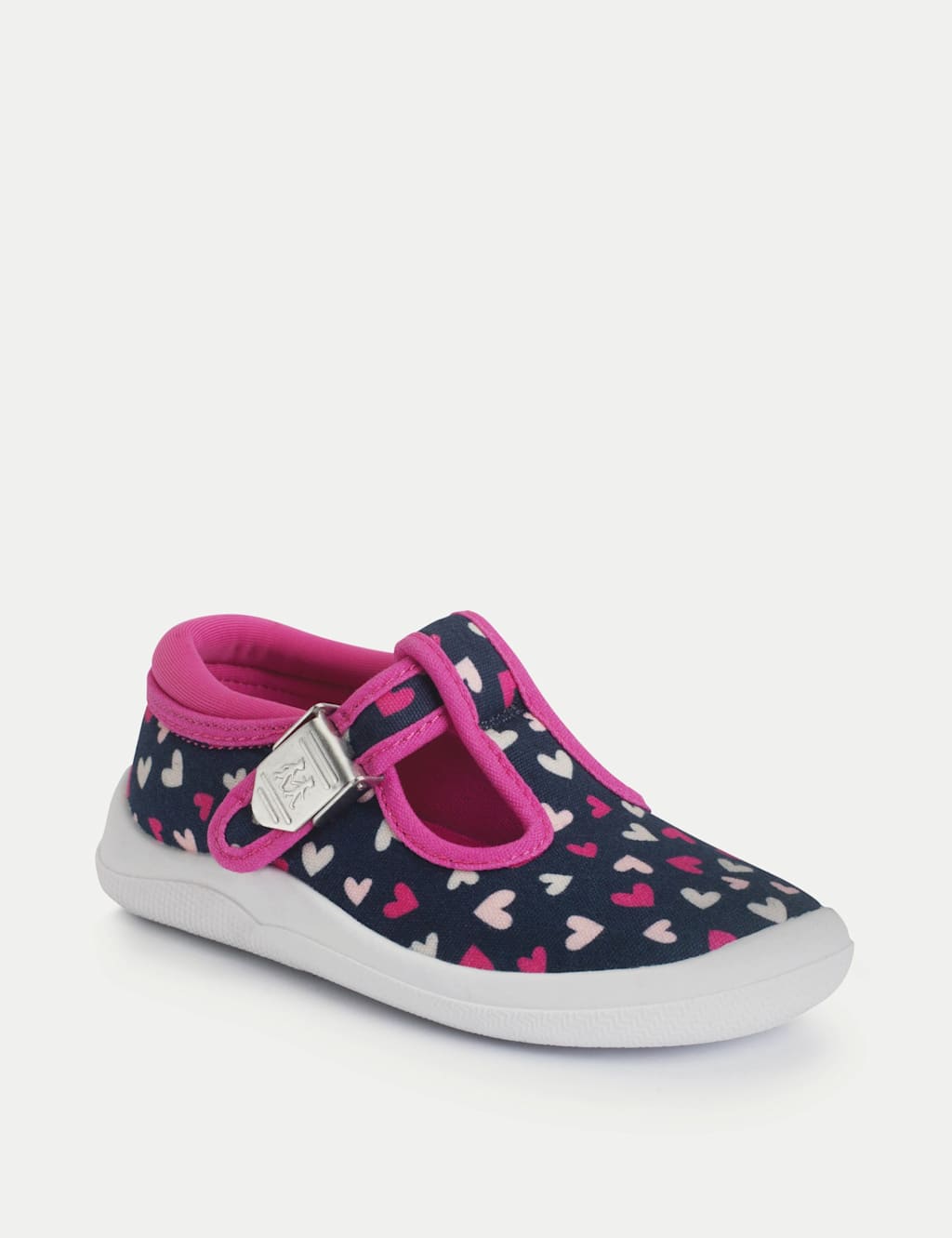 Kids' Canvas Heart T Bar Shoes (3 Small - 7 Small) 3 of 6