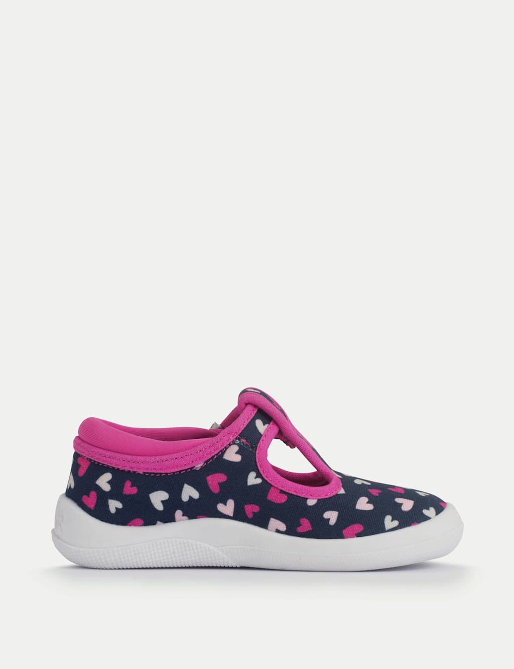 Kids' Canvas Heart T Bar Shoes (3 Small - 7 Small) 4 of 6