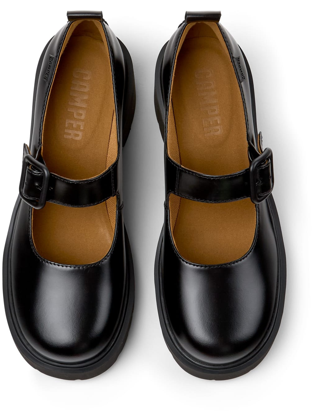 Leather Buckle Block Heel Round Toe Loafers 4 of 5